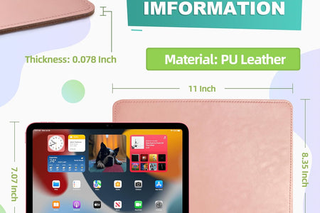 PU Leather Mouse Pad with Stitched Edge Micro-Fiber Base with Non-Slip, Waterproof, Mouse Pad for Computers, Laptop, Office & Home,1 Pack, 8Inch11Inch (Light Pink)