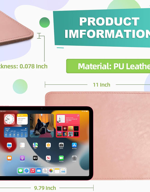 Load image into Gallery viewer, PU Leather Mouse Pad with Stitched Edge Micro-Fiber Base with Non-Slip, Waterproof, Mouse Pad for Computers, Laptop, Office &amp; Home,1 Pack, 8Inch11Inch (Light Pink)
