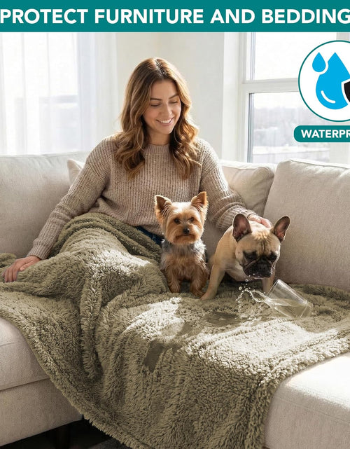 Load image into Gallery viewer, Fluffy Waterproof Dog Blanket Fleece | Soft Warm Pet Fleece Throw for Large Dogs and Cats | Fuzzy Plush Sherpa Throw Furniture Protector Sofa Couch Bed
