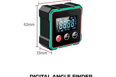 AngleMaster 360° Digital Protractor – Magnetic Laser Angle Finder with LCD Display & Inclinometer