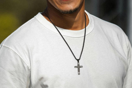 Philippians 4:13 Cross Pendant STRENGTH Bible Verse Stainless Steel Necklace 3 Colors Available