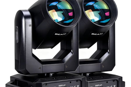 2Pcs Stage Light Moving Head Light 200W 12 Gobos 8 Colors Spotlight DMX 512 with Sound Activated for Wedding DJ Party Lighting