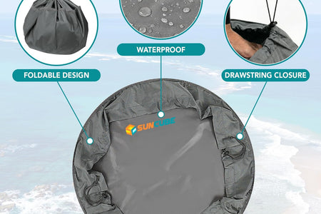 Wetsuit Changing Mat, Waterproof Surf Bag, Drawstring Wetsuit Bag, Surfing Accessories for Kayakers, Dry Bag for Beach, Durable Compact No Leak Mat for Scuba