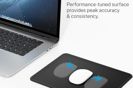 Mouse Pad [30% Larger] with Anti-Fray Stitching, Premium-Textured & Waterproof Computer Mousepad with Non-Slip Rubber Base, Gaming Mouse Mat for Laptop, Office & Home, 8.5 X 11 Inch, Black