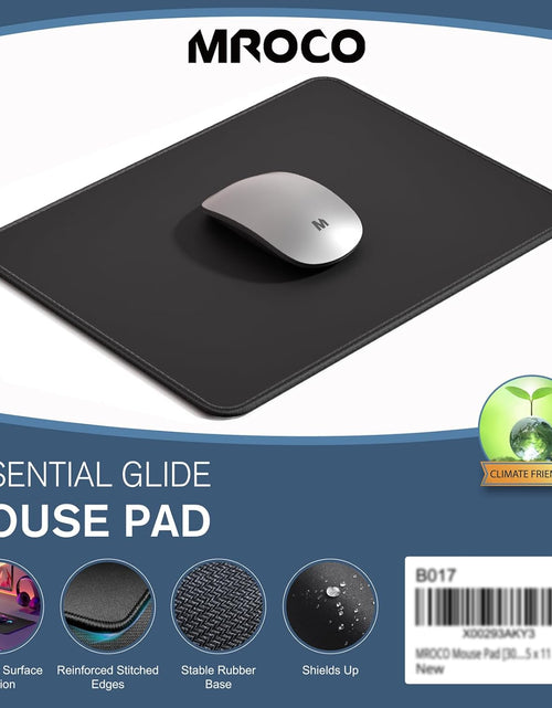 Load image into Gallery viewer, Mouse Pad [30% Larger] with Anti-Fray Stitching, Premium-Textured &amp; Waterproof Computer Mousepad with Non-Slip Rubber Base, Gaming Mouse Mat for Laptop, Office &amp; Home, 8.5 X 11 Inch, Black
