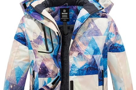 Women'S Mountain Waterproof Ski Jacket Windproof Rain Jacket Winter Warm Hooded Coat