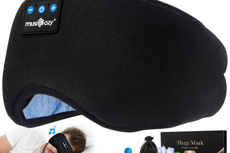 Sleep Headphones Bluetooth 5.4 Headband Sleeping Eye Mask for Mom Women Men Wireless Music Earbuds Earphones for Side Sleepers Built-In HD Speakers Cool Gadgets Unique Gifts