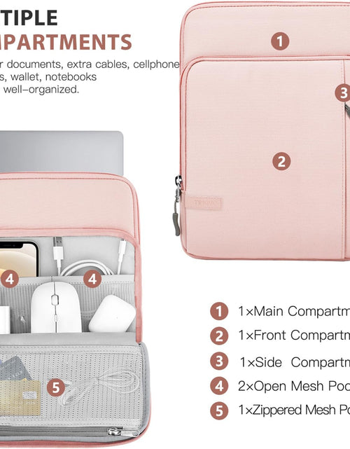 Load image into Gallery viewer, 13.3-14 Inch Laptop Sleeve Case Carrying Bag with Pockets for Surface Pro 9/8/X, Macbook Air 2022-2018, Macbook Pro M2 14" /13" M2/M1 Pro/M1 Max 14.2 2023-2021, Galaxy Tab S9+/S8+ 12.4",Pink

