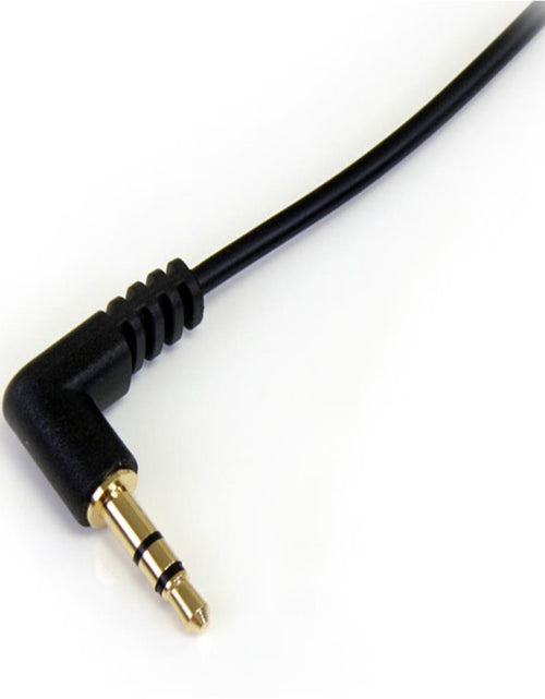 Load image into Gallery viewer, 1 Ft. (0.3 M) Right Angle 3.5 Mm Audio Cable - 3.5Mm Slim Audio Cable - Right Angle - Male/Male - Aux Cable (MU1MMSRA), Black
