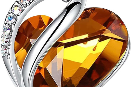 Valentine'S Day Gift Necklaces for Women, Infinity Love Birthstone Heart Crystal Pendant, Birthday Anniversary Jewelry for Wife, Mom, and Her, Silver Plated, 18" + 2" Adjustable Chain